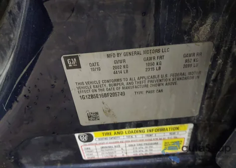 2011 Chevrolet Malibu Ls from USA, damaged, VIN 1G1ZB5E16BF205749